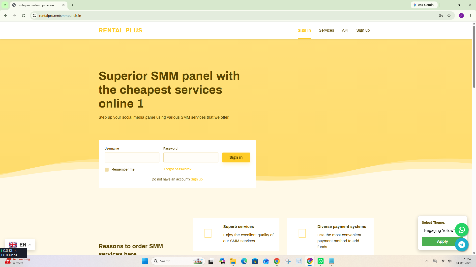 Engaging Yellow theme preview